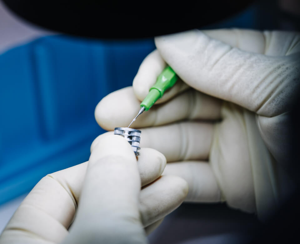 specialist working on brazed assembly