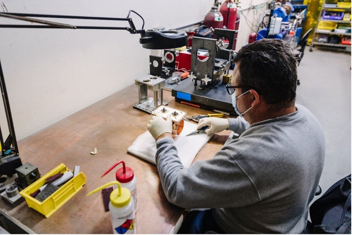 specialist working on etched component